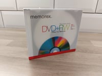 Pack of 10 Memorex Blank DVD+RW Discs 4x 4.7GB 120 mins Rewritable Jewel, New