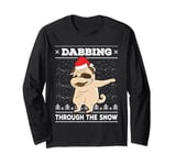 Dab Through The Snow Pug Ugly Christmas Sweater Dog Dance Long Sleeve T-Shirt