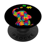 Autism Awareness Elephant Gift Love Sensory Toys Autistic Lo PopSockets PopGrip: Swappable Grip for Phones & Tablets