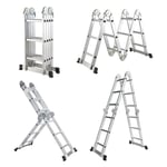 Secury-t - chelle Multifonction Pliable 4x3 marches 6 en 1 - 3.5m - 100% aluminium - Avec plateforme échafaudage