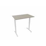 Bureau individuel réglable en hauteur électrique Talia Blanc 68 cm NIVO : bureau D160x80/cpl chêne gris/cpi blanc