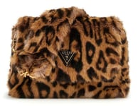 GUESS Svart brun axelväska för kvinnor - Samia Flap Shoulder Bag Leopard 286452