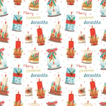 CANDLE CANDLES CHRISTMAS WRAPPING PAPER GIFT WRAP FOR HIM HER MUM GRAN NAN