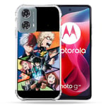 Cokitec Coque Renforcée pour Motorola G24 4G Manga My Hero Academia Noir