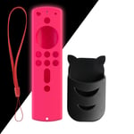 Pink Remote Cover for Fire TV Stick, for Fire TV Stick (2nd Gen), for Fire TV (3rd Gen) Remote Cover, Protective Silicone Lightweight [Anti Slip] ShockProof Remote Case + Black Remote Holder