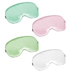 Lusofie 4Pcs Satin Sleep Mask for Kids Silk Eye Sleeping Mask with Adjustable Strap Soft Girls Eyeshade Eye Covers for Sleeping Night Travel Nap 14Years+(8.07in x 3.93in)