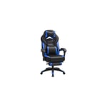 Gaming Chair, Office Racing Chair med Fotstöd, Ergonomisk Design, Justerbart Nackstöd, Svankstöd, 150 kg Viktkapacitet, Svart oc