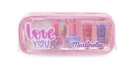 AQUARIUS MARTINELIA SUPER GIRL NAIL POLISH & LIP GLOSS BAG – Set de vernis à ongles & Lip Gloss pour filles avec trousse de maquillage, idéal comme coffret cadeau