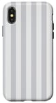 Coque pour iPhone X/XS Gris rayé mignon girly esthétique Preppy Stripe