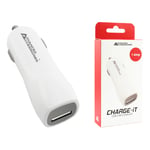 AA CHARGE-IT USB Car Charger-White