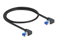 Delock - Nätverkskabel - RJ-45 (hane) högervinklad till RJ-45 (hane) högervinklad - 50 cm - 6 mm - S/FTP - CAT 6a - halogenfri - svart