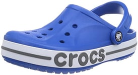 Crocs Bayaband Clogs, Unisex Clogs, Lightweight and Secure Fit Bright Cobalt/Slate Grey Size 5 UK Men/ 6 UK Women