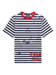 Ralph Lauren Kids' Artistic Stripe Short Sleeve T-Shirt, Newport Navy