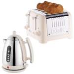 Dualit Lite Kettle & 4 Slice Toaster Matching Kitchen Set (Canvas White Trim)