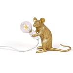 Mouse Table Lamp Creative Resin Desk Light Bedside Lamp Light Home Room Decor, It's The Perfect Light Fixture to Home and Any Place You Like (Gold, Sitting)