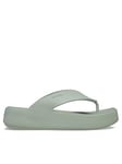 Crocs Getaway Platform Flip Sandals - Plaster, Green, Size 4, Women