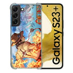 Tempered Glass Reinforced Case for Samsung Galaxy S23 Plus Manga One Piece Ace Color