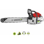 Tronçonneuse à essence 75cc 4,8cv, moteur 2 temps, épée de 24 pouces, épée dentelée, guidon ergonomique - Greencut GS750X