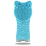 VRAIKO MIA Brosse de nettoyage pour le visage, étanche, rechargeable, avec silicone souple et vibration sonique réglable, pour un nettoyage en profondeur, exfoliation et massage doux (Bleu ciel)