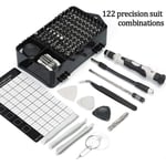 【Convient pour un usage familial】122 en 1 Jeu de Tournevis de Précision Kit d'outils de Réparation de Bricolage pour Réparer un iPhone, PC, MacBook,