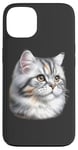 Coque pour iPhone 13 Portrait de chat tigré argenté x chat mignon