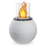 Divina Fire - Brasero de jardin cheminée au bioéthanol pour intérieur et extérieur botticelli Blanc Perle d.40 x h54