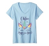 Womens First Name Chloe Personalized I Love Chloe V-Neck T-Shirt