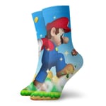 LREFON Chaussettes de Compression Jeu Su-per Mario Chaussettes équipage drôle décontracté Unisexe Impression Cheville Sport Chaussette