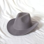 Fedora Solid Color Cowboy Hat Roll Brim Sticky Hat Syksy- ja talvihattu naisille Miesten ulkoilu jazz-hattu Länsi-Cowboy-hattu