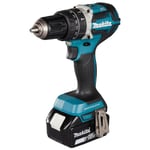 Makita Slagborrmaskin LXT DHP484RTJ, inkl. 2 st 5,0Ah-batterier, laddare & Makpac