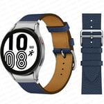 (kuninkaallinen sininen-hopea)Nahkaranneke Samsung Galaxy Watch 4 Classic 46mm 42mm 44mm 40mm älykellon vyö Ei aukkoja Rannekoru Correa Galaxy Watch 4 ranneke - kellon rannekkeet