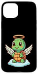 Coque pour iPhone 15 Plus Tortue d'ange mignonne avec halo dessin animé