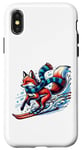 Coque pour iPhone X/XS Aventure de neige Renard Ski Fun