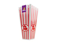 Plastic Popcorn Holder - 2 Pack - Movie Film Night Retro Red Stripes Treets Food