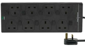 8 Way Mains Surge Protected Extension Lead Switch 2m Gang Socket Power