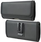 Black Vegan Leather Case Pouch Metal Belt Clip for Samsung Galaxy Z Fold 5 4 3