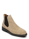 Slhblake Suede Chelsea Boot Stövletter Chelsea Boot Beige Selected Homme