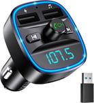 ORIA Bluetooth 5.3 FM Transmitter for Car, Bluetooth Car Music Adapter, Car with