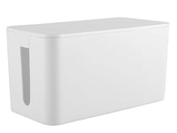 RICOO Cache Multiprise Z2301-W, Boîte de Rangement pour Câbles Électriques, Boite Cache Prise 23,5x11,5x12 cm, Boite Rangement multiprise, Blanc avec 2 Ouvertures Latérales