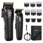 Professional Rechargeable Hair Clippers Beard Trimmers for Men with LED Display