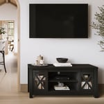 Clover TV Unit for TVs up to 55", Black Glass