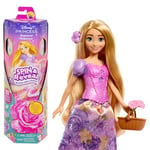 Mattel Princesses Disney Spin & Reveal Coffret avec poupée Raiponce et 11 surprises, dont 5 accessoires, 5 autocollants et une scène de jeu, jouet inspiré du film, HTV86