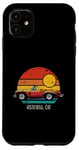 Coque pour iPhone 11 Astoria OR USA Voiture de sport rétro Coucher de soleil Design vieilli