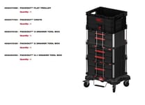 Milwaukee 4932492892 Black PACKOUT Transportation kit & 2+1 Draw & Crate No Top.