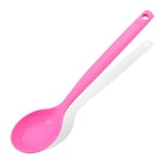 Tasty Silicone Serving Spoon with Measurements, Spoon Ladle for Stirring and Serving, Gentle on Coated Pots and Pans, Dishwasher-Safe, Dimensions: 32.5 x 6.5 cm, Colours: Bright Pink