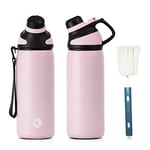 Fjbottle Gourde Isotherme avec Couvercle Magnétique - 400ml/600ml/800ml/1L/1.5L - Bouteille Isotherme Étanche sans BPA, Gourde Inox Bouche Standard, Gourde Enfant pour Sport, Gym, Voyage