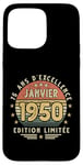 Coque pour iPhone 15 Pro Max Janvier 1950 Cadeau Anniversaire Janvier 1950 75 ans Homme