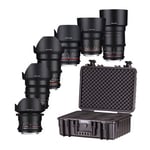 Samyang 6 Sony FE Lenses and Case