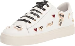 KARL LAGERFELD Femme Cate Shoes – Sneakers for Women with Iconic Klp Pins Basket, Blanc éclatant, 37 EU