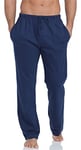 Timone Pantalon Bas de Pyjama Vêtement 100% Coton Homme TPP-002(Bleu Sombre, XXL)